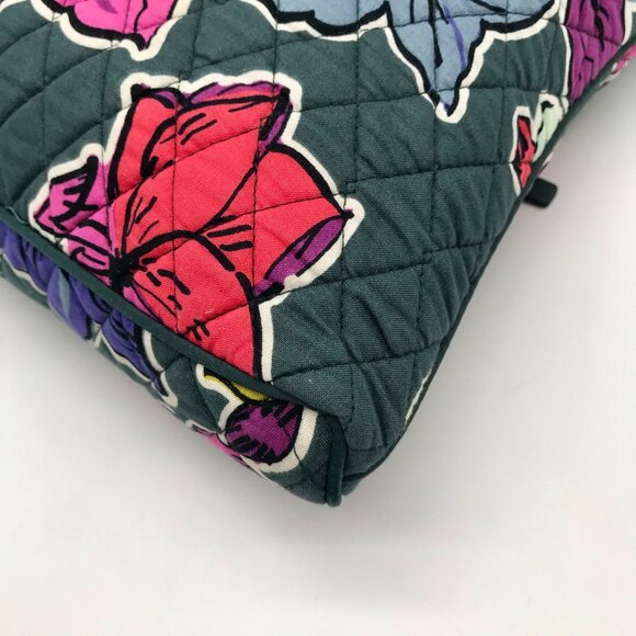 Vera Bradley Green Cotton Falling Flowers Crossbody And Pouch - Picture 7 of 11